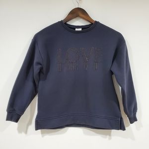 Zara Kids Love Metal Detail Sweatshirt Girl's Size 10